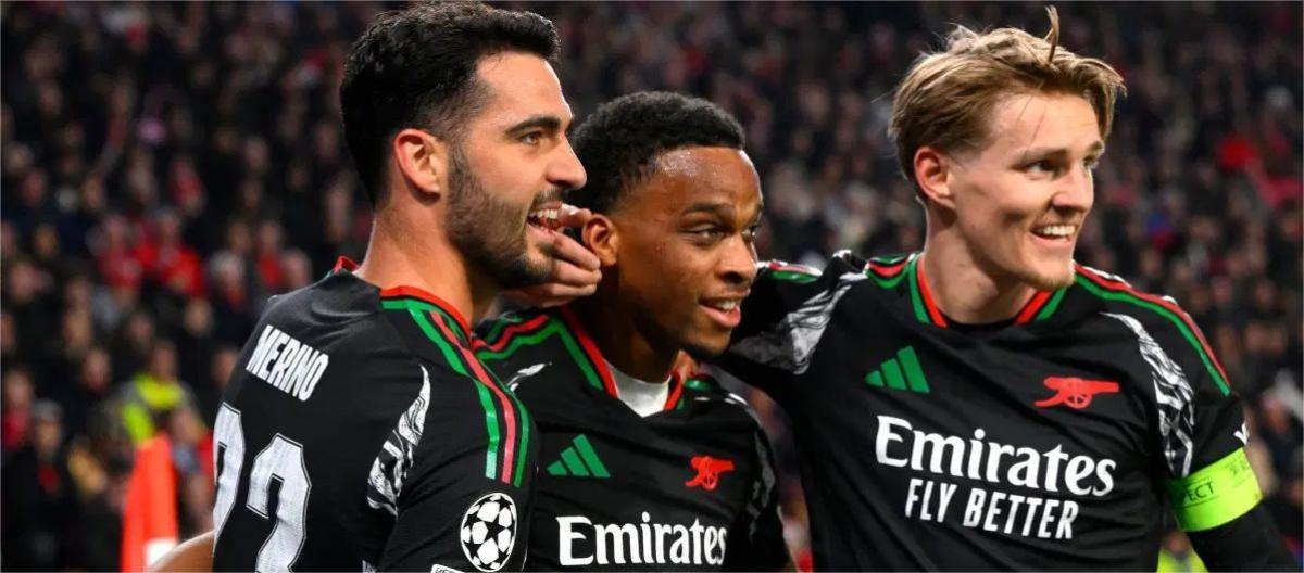 欧冠联赛——厄德高梅开二度　阿申纳7比1大胜埃因霍温