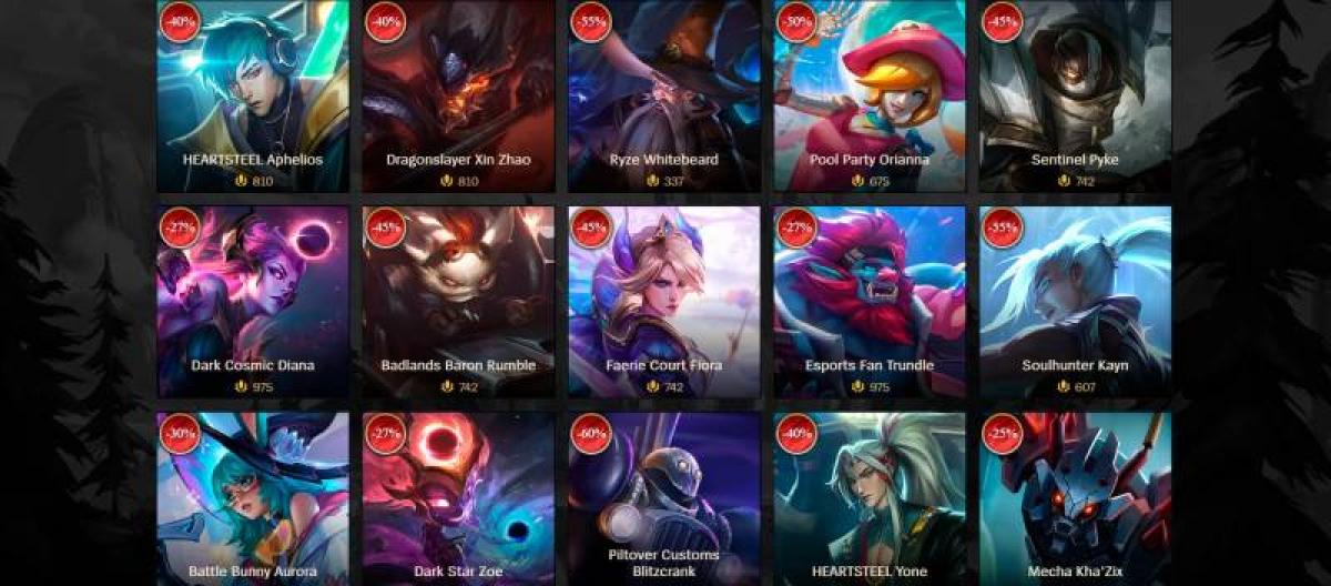 League of Legends Weekly Skin Sale with Discounts Up to 60%