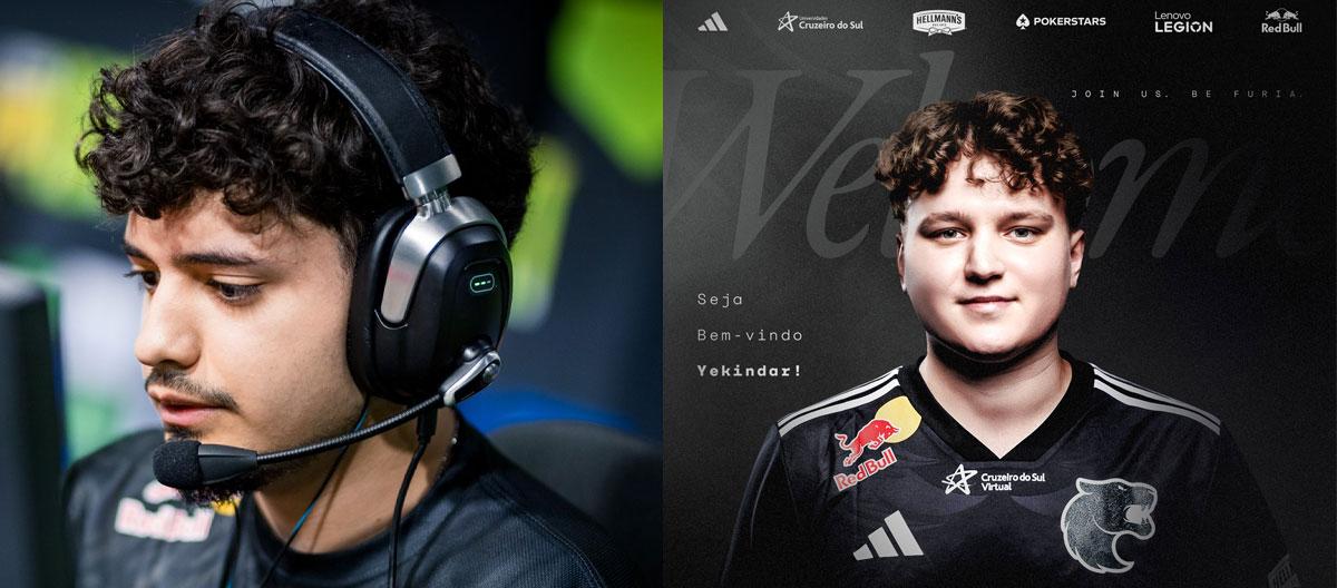 FURIA benched Rifler skullz, former Virtus.pro Entry Fragger YEKINDAR will join the team on-loan as a stand-in..