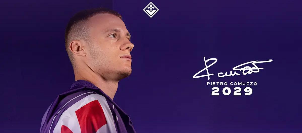 Fiorentina completes contract extension with Italy U21s international defender Pietro Comuzzo..