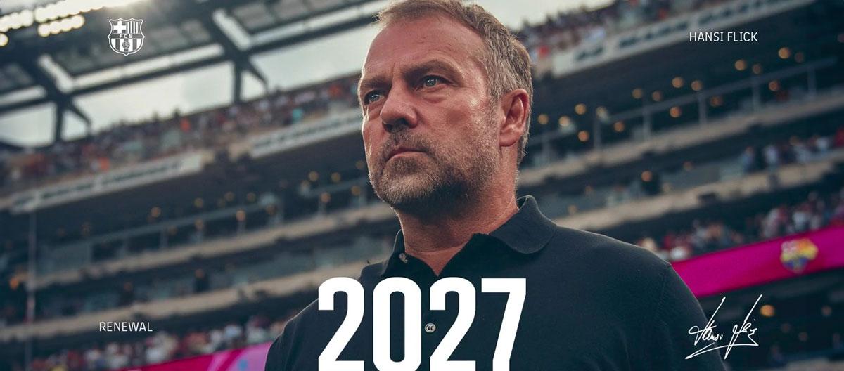 巴塞罗那官宣与主帅汉斯-迪特尔·弗里克完成续约..
