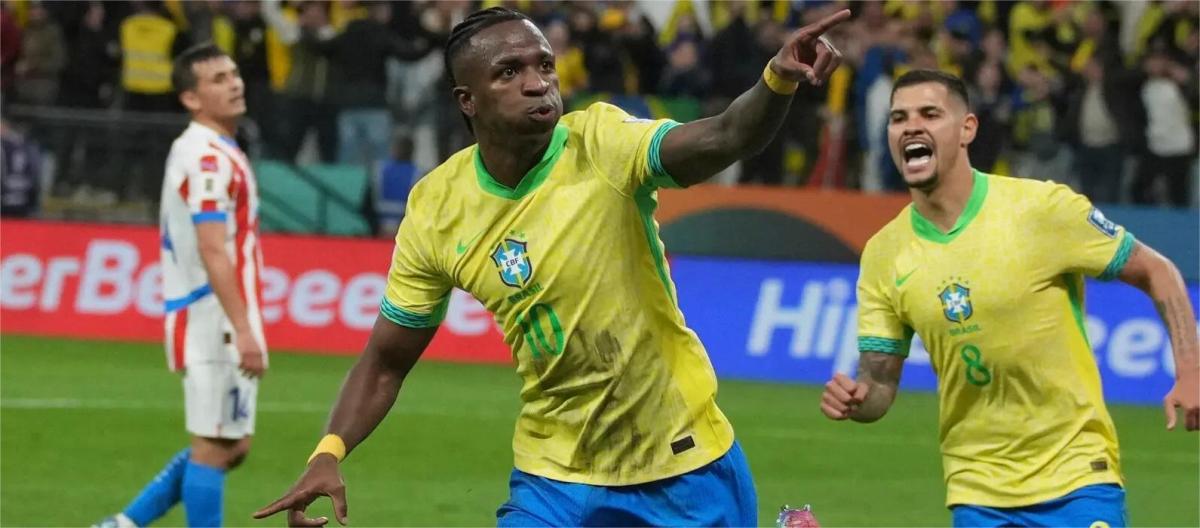 World Cup qualifiers - Vinicius scores as Brazil beats Paraguay 1-0