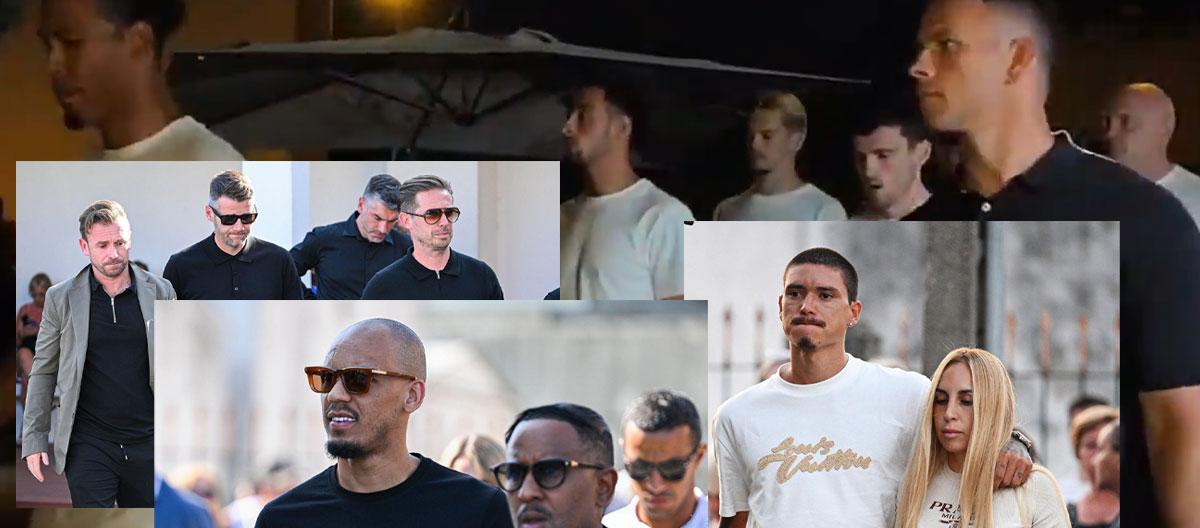 Liverpool players and staff arrived and attended Diogo Jota and André Silva's wake..