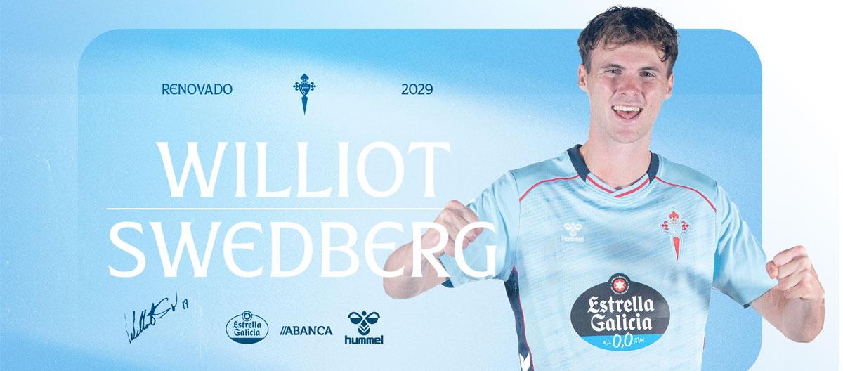 Celta Vigo completes contract extension with left winger wonderkid Williot Swedberg..