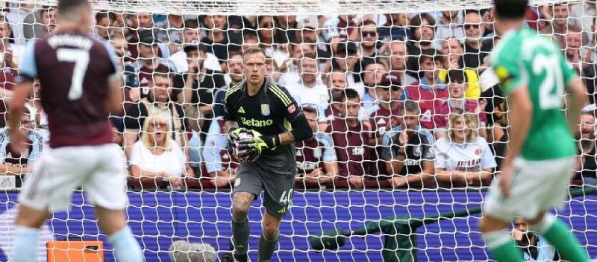 Marco Bizot's clean sheet on his debut helped Aston Villa draw and earn their first point