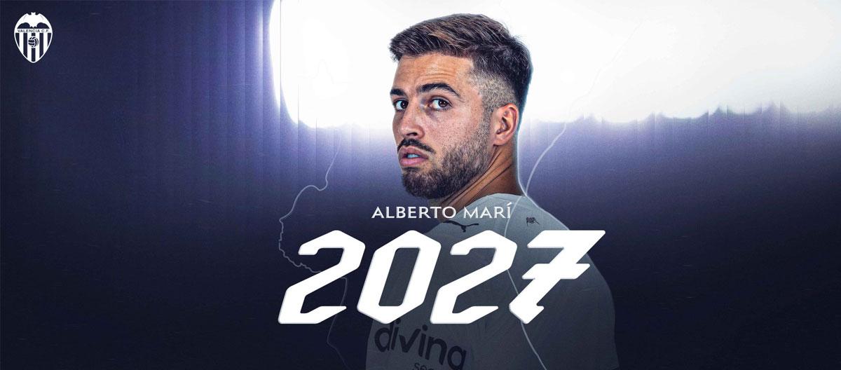 Valencia completes contract extension with center forward Alberto Marí and have loaned him out to Mirandés..
