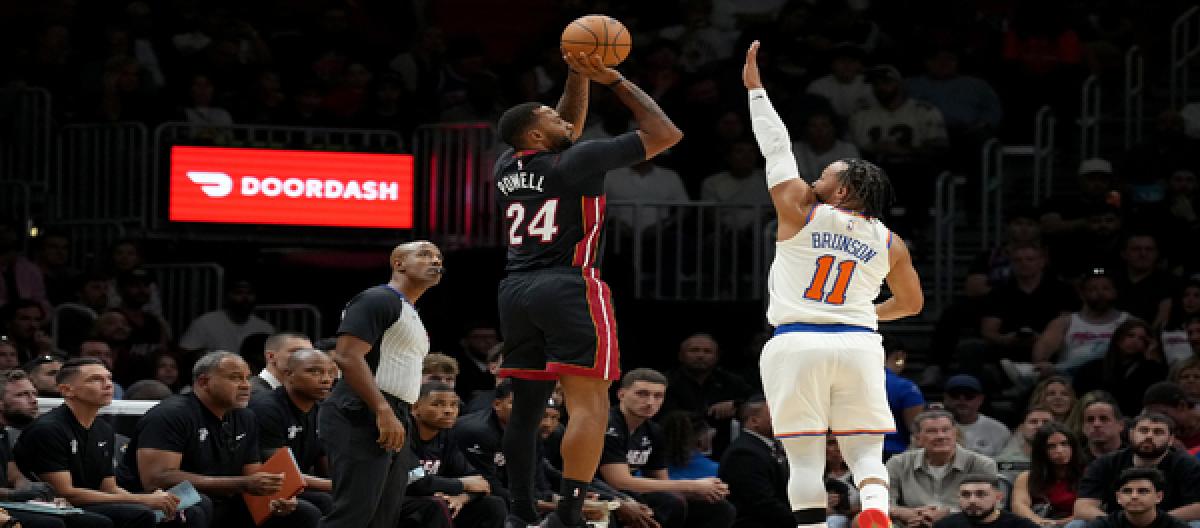 Powell scored 29 points and Adebayo added 19 points and 13 rebounds as the Heat defeated the Knicks 115-107.