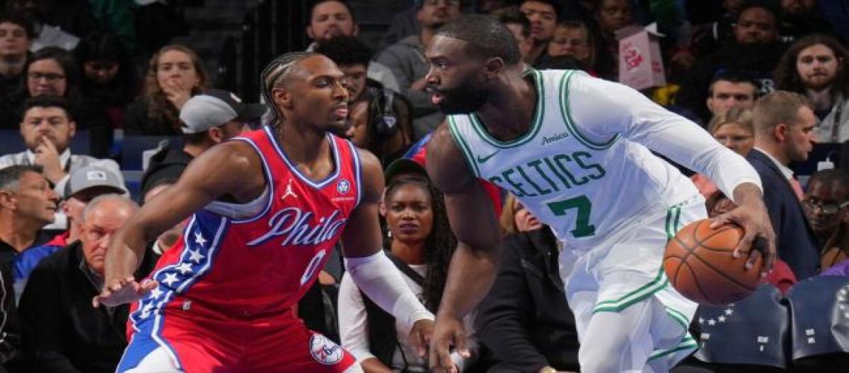 Brown's 32-point outburst helped the Celtics narrowly defeat the 76ers 109-108, securing a thrilling third consecutive win.