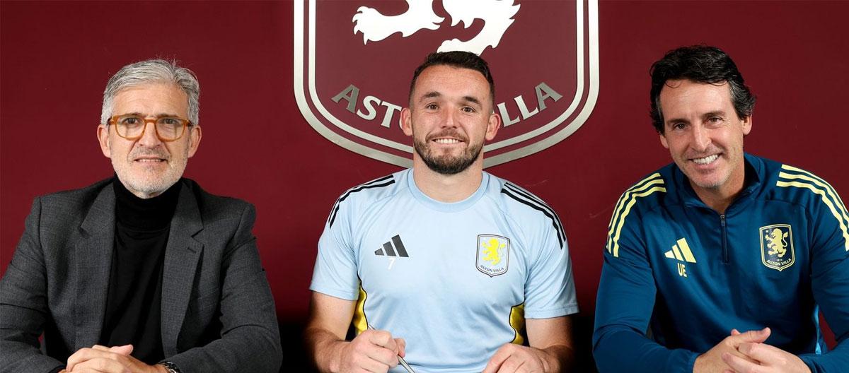 Aston Villa completes contract extension with club captain John McGinn..