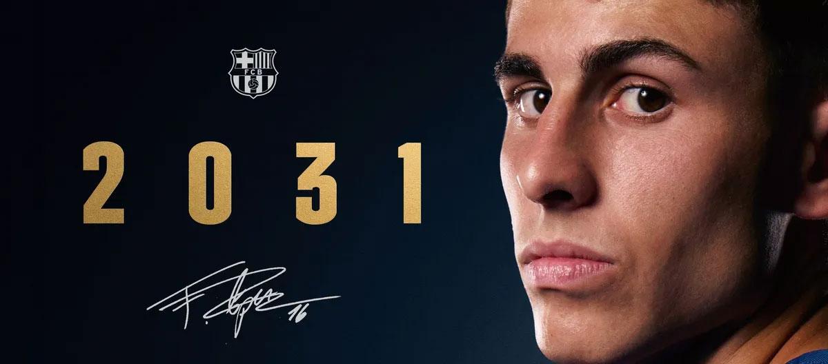 巴塞罗那与西班牙国脚攻击型中场妖星费尔明·洛佩兹完成续约..