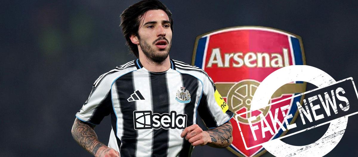 David Ornstein refute fake news claiming that Newcastle United's Italy international midfielder Sandro Tonali had been pursued by Arsenal during the recent winter transfer window..