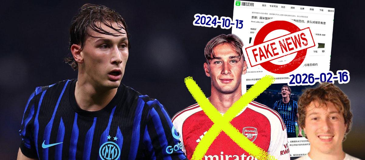 Chinese online media outlet Dong Qiu Di slammed by Matteo Moretto again for bringing up the fake news which claimed that Arsenal is interested in signing Inter Milan wonderkid Francesco Pio Esposito after a year-and-a-half again.. Chinese online media outlet Dong Qiu Di slammed by Matteo Moretto again for bringing up the fake news which claimed that Arsenal is interested in signing Inter Milan wonderkid Francesco Pio Esposito after a year-and-a-half again..
