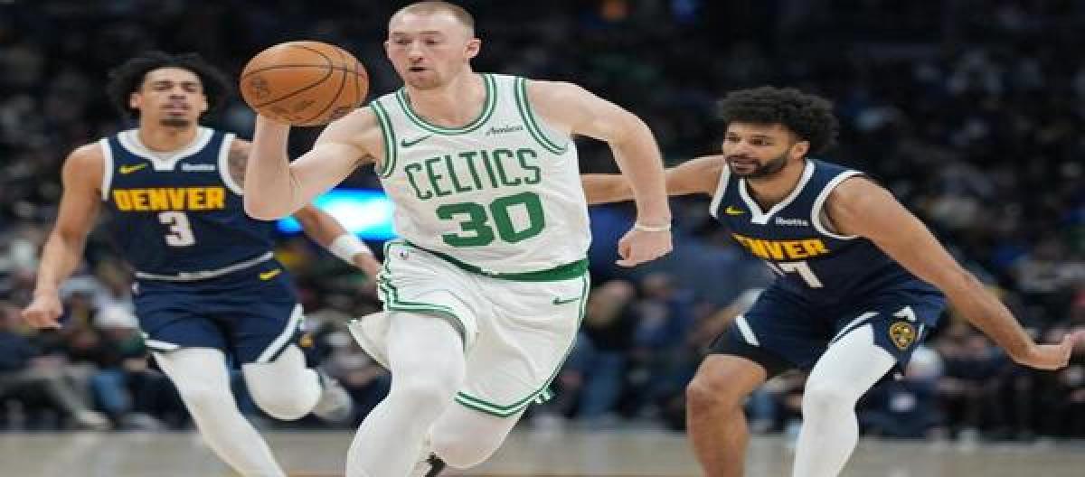Jokic explodes for 30 points as Nuggets defeat Celtics 103-84.