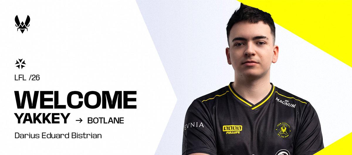 英雄联盟：原DEER GamingADC选手Yakkey加盟Vitality青训队..