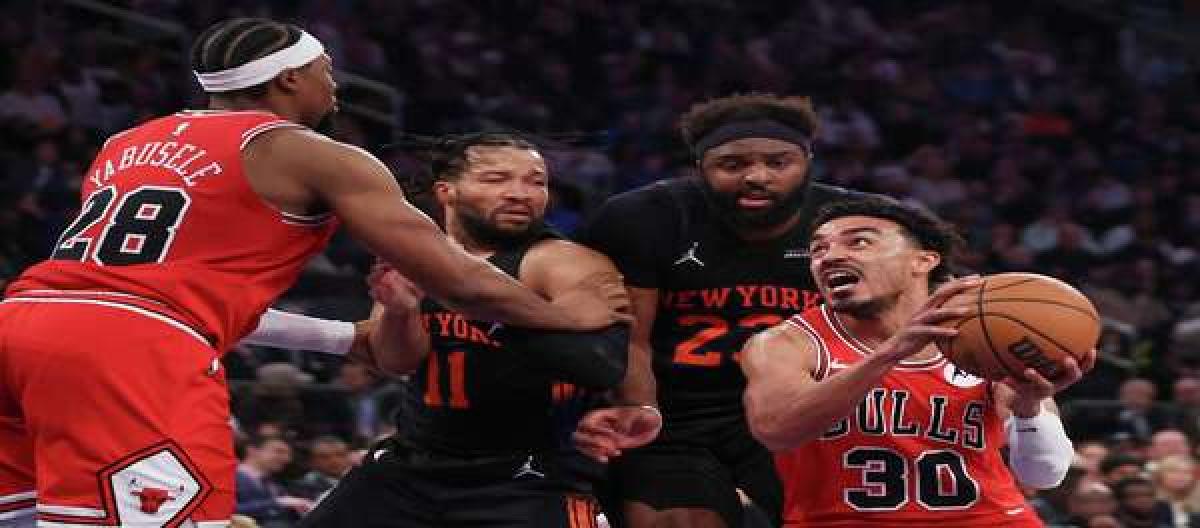 Anunoby's explosive 31 points led the Knicks to a 136-96 victory over the Bulls. Anunoby's explosive 31 points led the Knicks to a 136-96 victory over the Bulls.
