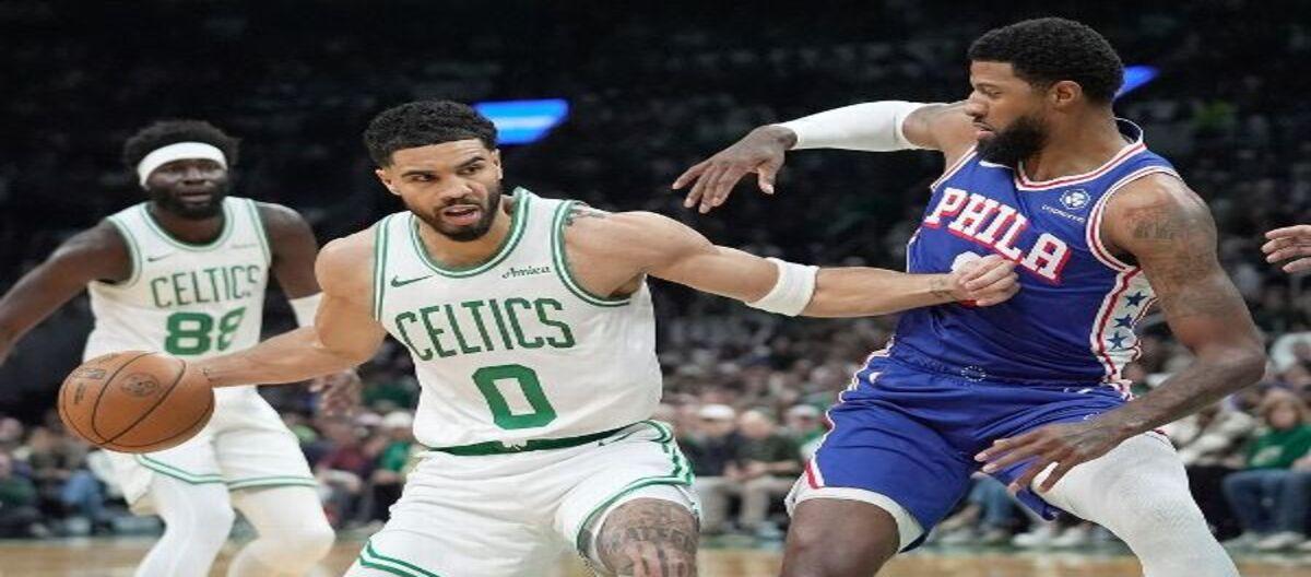 Brown scored 26 points and Tatum added 25, as the Celtics easily defeated the 76ers 123-91.