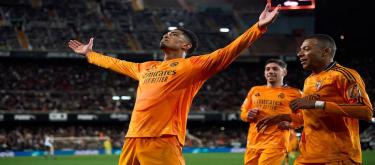 西甲联赛——贝林厄姆建功　皇家马德里2比1击败华伦西亚