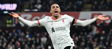 ◤Premier League◢ Trent Alexander-Arnold scores to rescue Liverpool with a 1-1 away draw against Aston Villa..