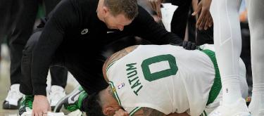Jayson Tatum was injured during the game, and the head coach said it was not serious