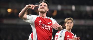 为阿申纳轰进两记精彩自由球　赖斯：这真是梦幻时刻