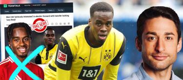 David Ornstein refute rumours claiming that Manchester United is interested in competing for the signing of Borussia Dortmund wonderkid Jamie Bynoe-Gittens..