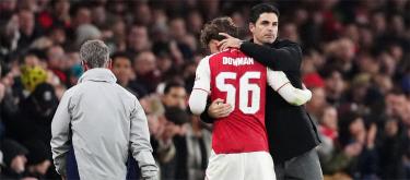 Arsenal advance to the League Cup quarterfinals; Arteta proud of young players.