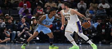Doncic's 44-point outburst helped the Lakers narrowly defeat the Grizzlies 117-112, securing their first win in the NBA Cup.