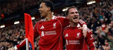 欧冠联赛——麦卡利斯特头球破门　利物浦1比0战胜皇家马德里