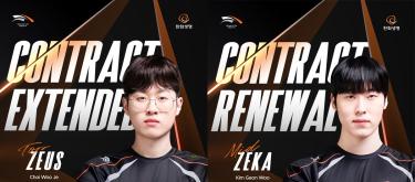League of Legends: Hanhwa Life Esports (HLE) complete contract extensions with top laner Zeus and mid laner Zeka..