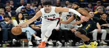 Curry's 38 points weren't enough to save the Trail Blazers from a 127-123 comeback victory over the Warriors.