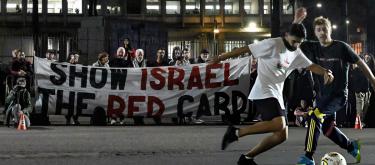 UEFA is considering sanctioning Israel on humanitarian grounds for its continued bombing of the Gaza Strip despite a UN ceasefire agreement..