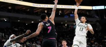 波特末节爆发32分 雄鹿以128-117逆转胜热火