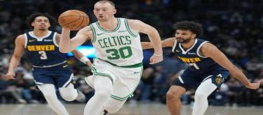 Jokic explodes for 30 points as Nuggets defeat Celtics 103-84.