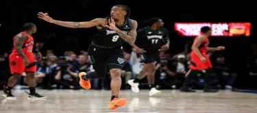 Barrett's 25 points were in vain as the Timberwolves defeated the Raptors 115-107.