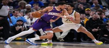 Booker exploded for 43 points, shining throughout the game, as the Suns easily defeated the Pacers 123-108.